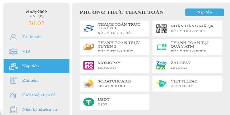 Giới thiệu nhà cái Hi88 cách nạp tiền vào tài khoản 